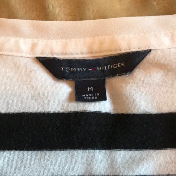 Tommy Hilfiger Size M Navy and White Striped Top - Picture 7 of 8